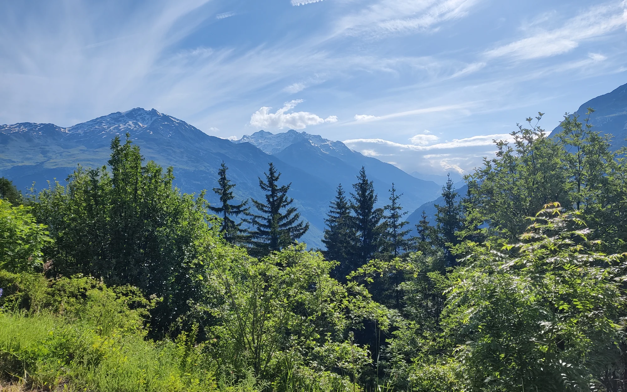 Bergpanorama vom Col du Télégraphe über das Maurienne-Tal
